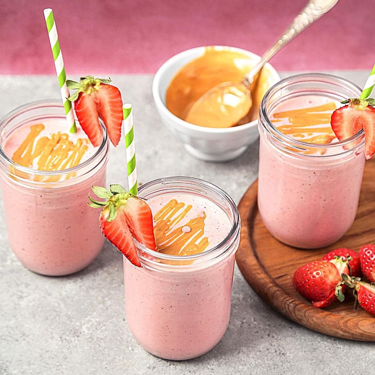 Strawberry Banana Peanut Butter Smoothie - Image
