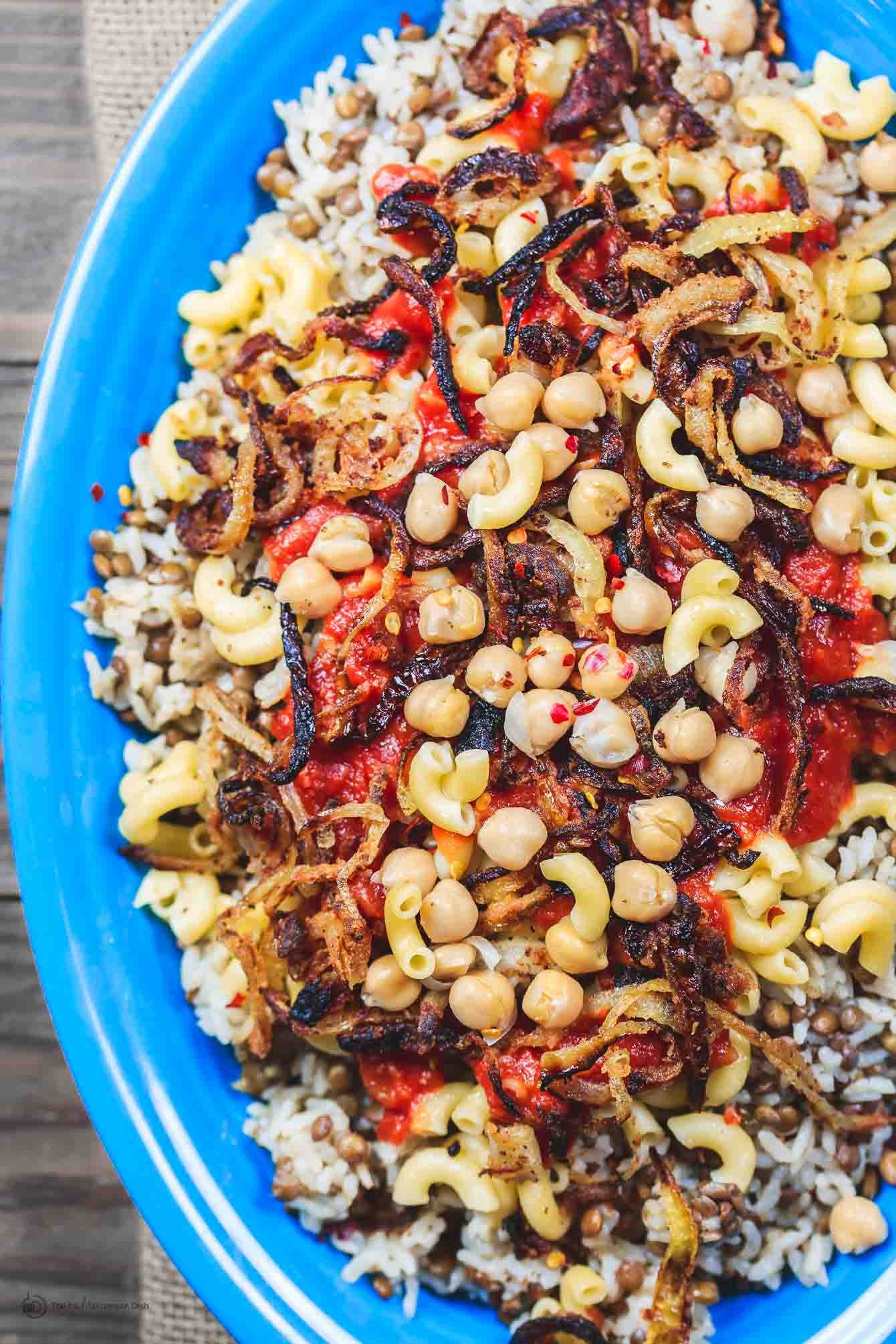Koshari (Egyptian Lentils, Rice & Pasta)
