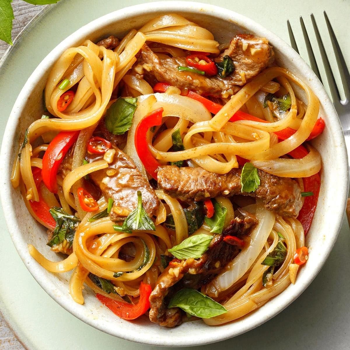 Thai Drunken Noodles with Beef (Pad Kee Mao) - Image
