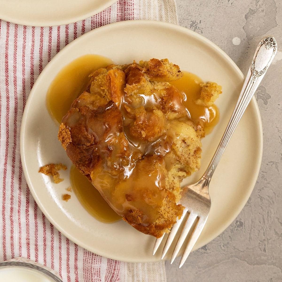 Old-Fashioned Bread Pudding with Vanilla Sauce - Image