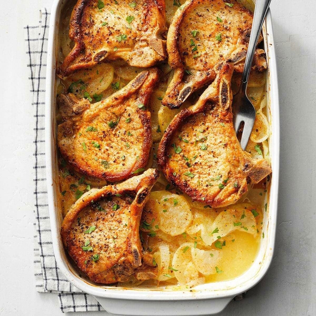 Pork Chops and Scalloped Potatoes - Image