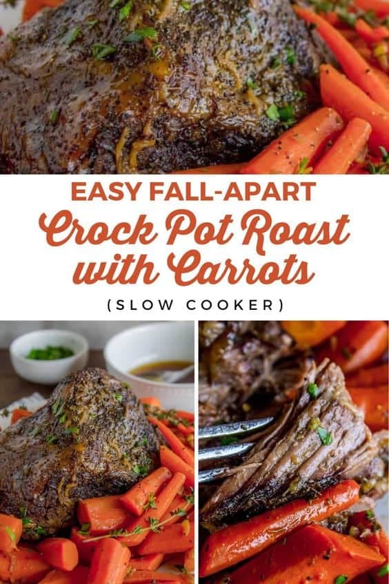 All-Day Slow Cooker Pot Roast with Carrots and Gravy - Image