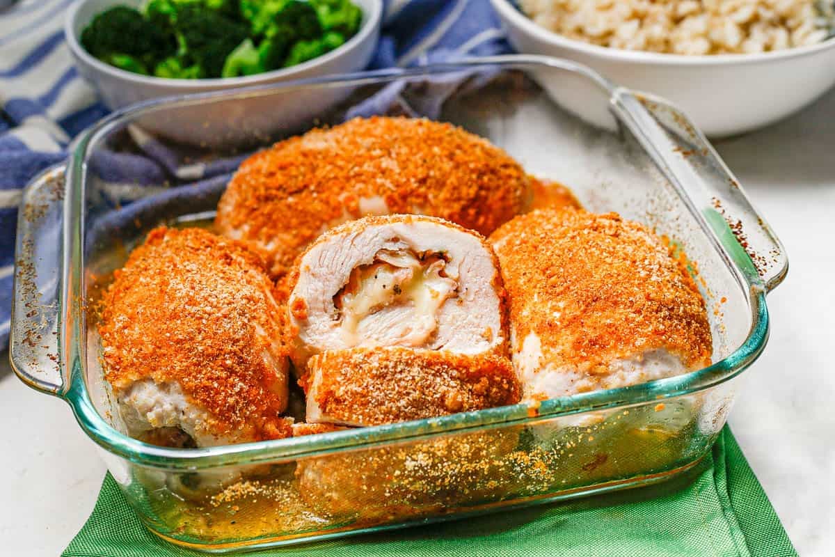 Golden Baked Chicken Cordon Bleu Roll-Ups - Image