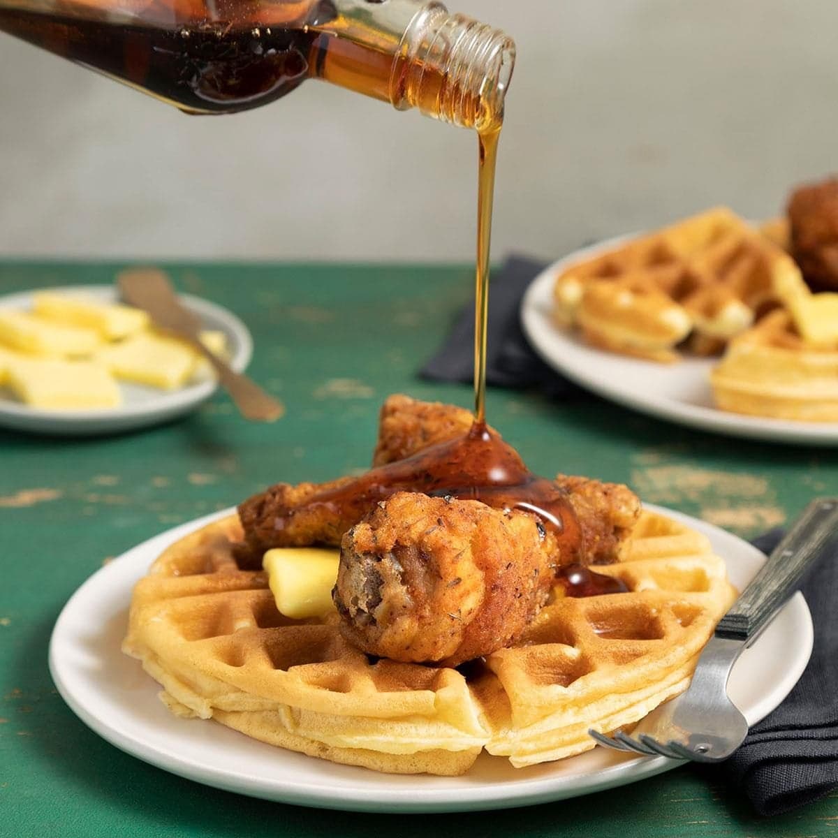 Golden Fried Chicken and Waffles - Image