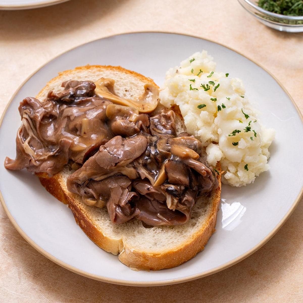 Open-Faced Hot Roast Beef Sandwich - Image