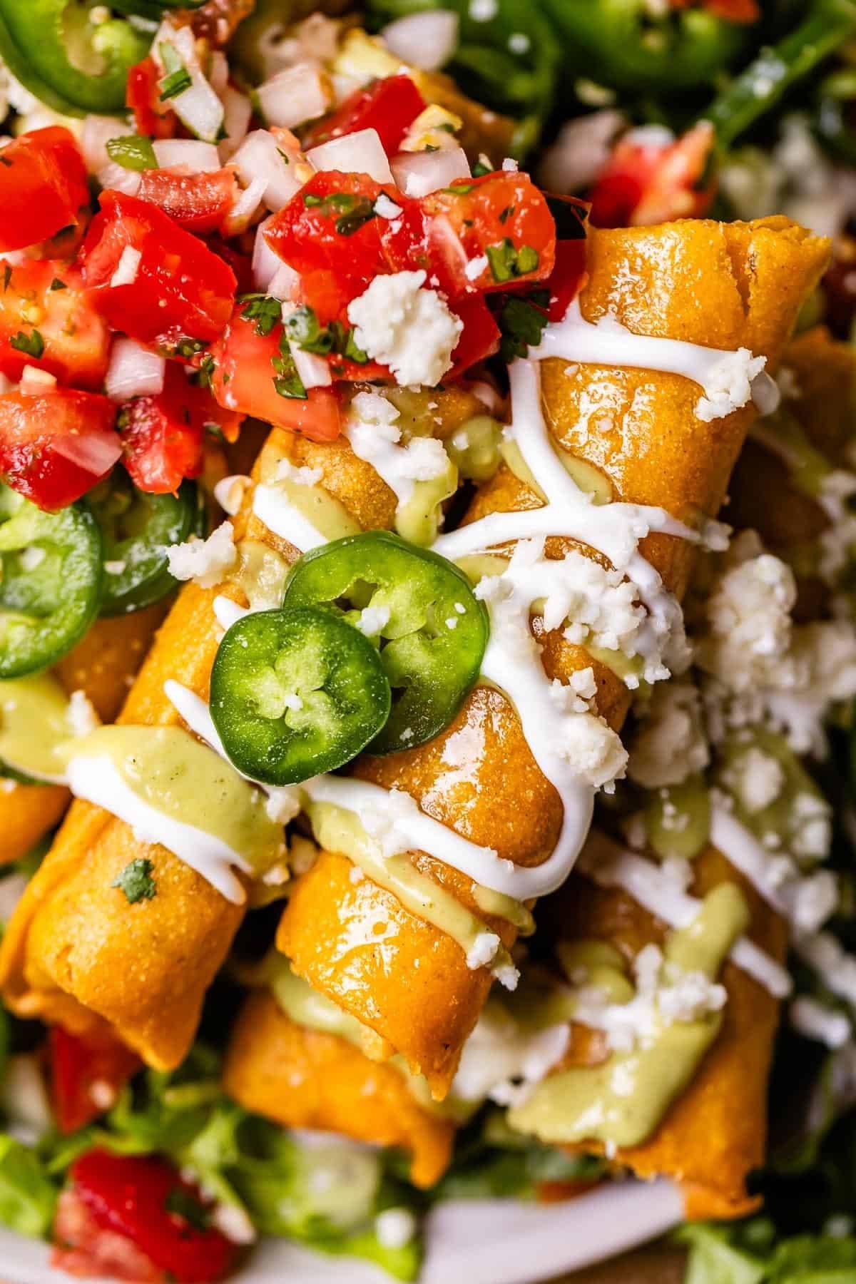 Crispy Chicken Flautas with Avocado Salsa Verde - Image