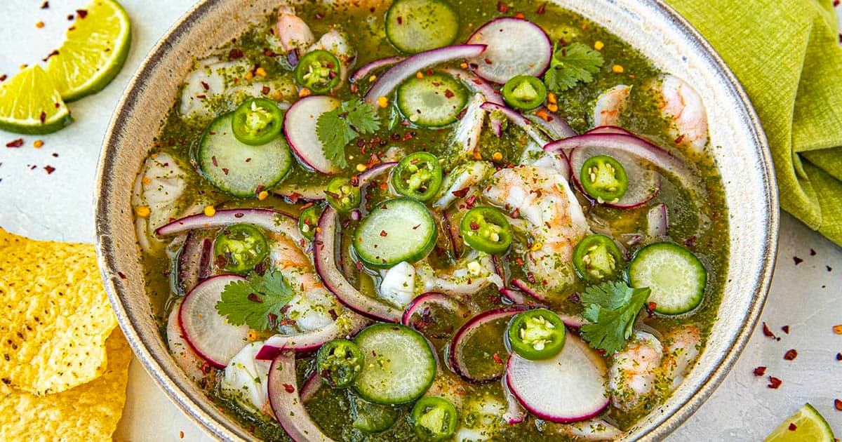 Aguachile Verde (Spicy Lime Shrimp) - Image