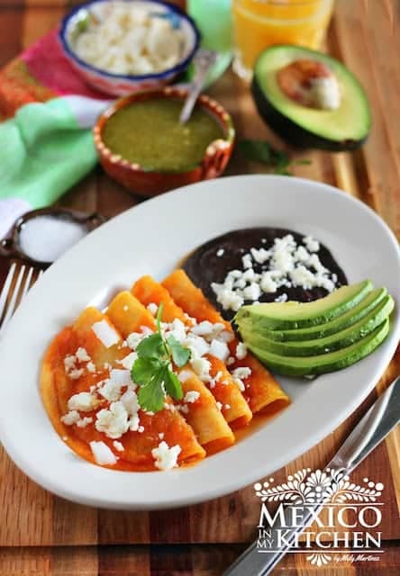 Cheesy Entomatadas (Tortillas in Silky Tomato Sauce) - Image