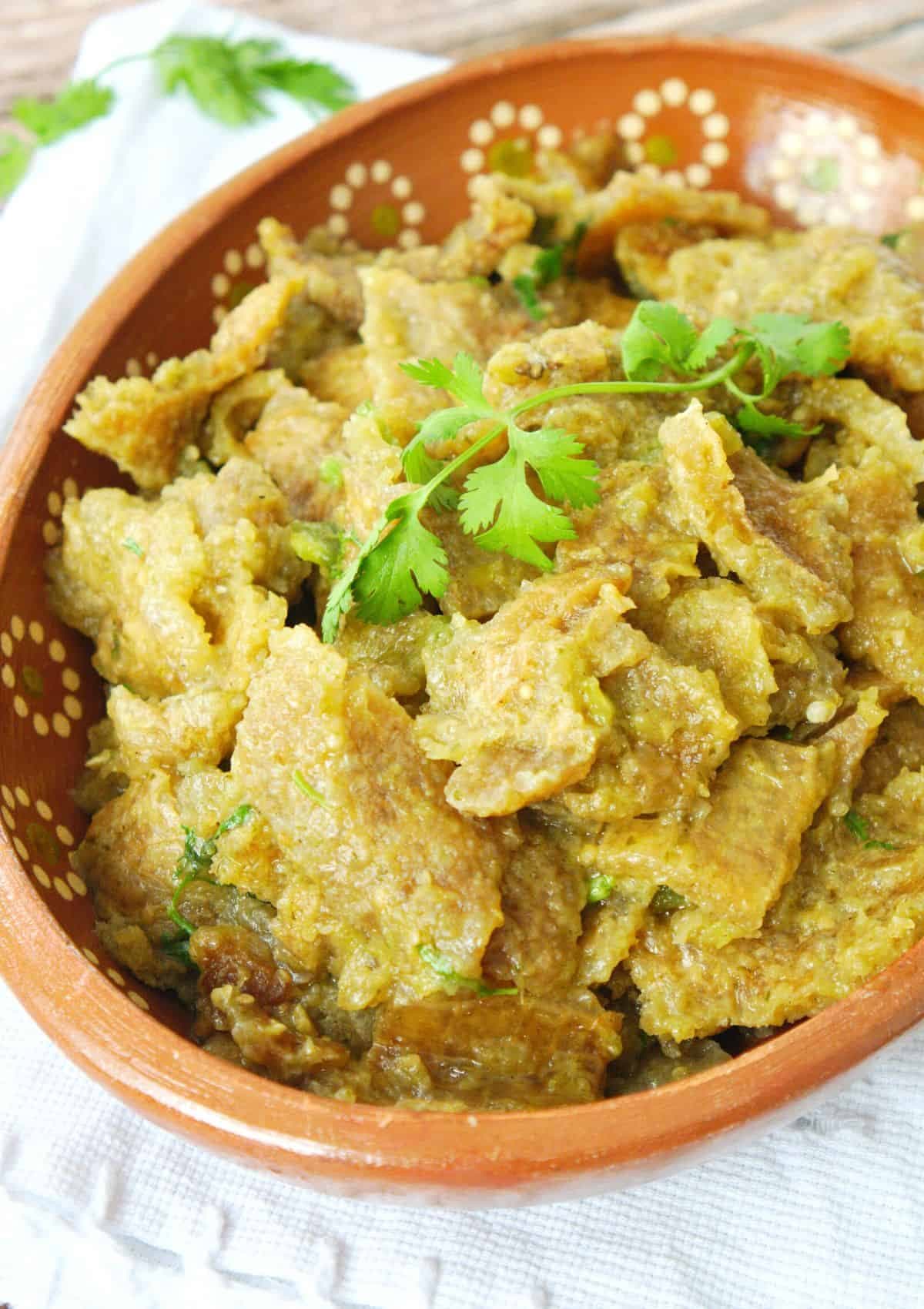 Chicharrón en Salsa Verde (Pork Rinds in Green Salsa) - Image