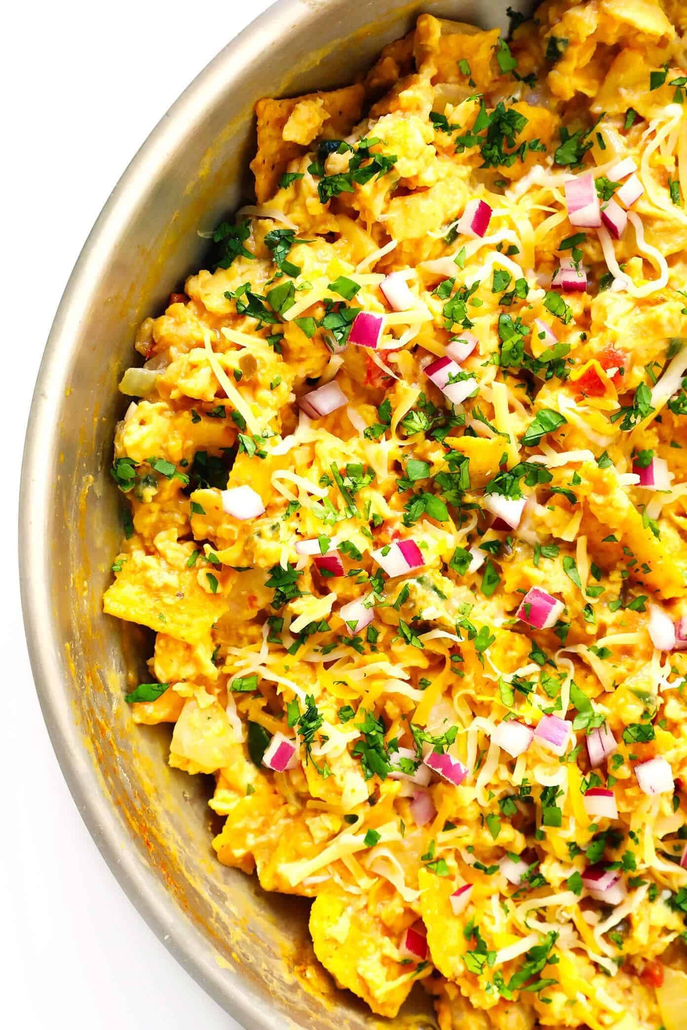 Tex-Mex Migas with Crispy Tortilla Chips