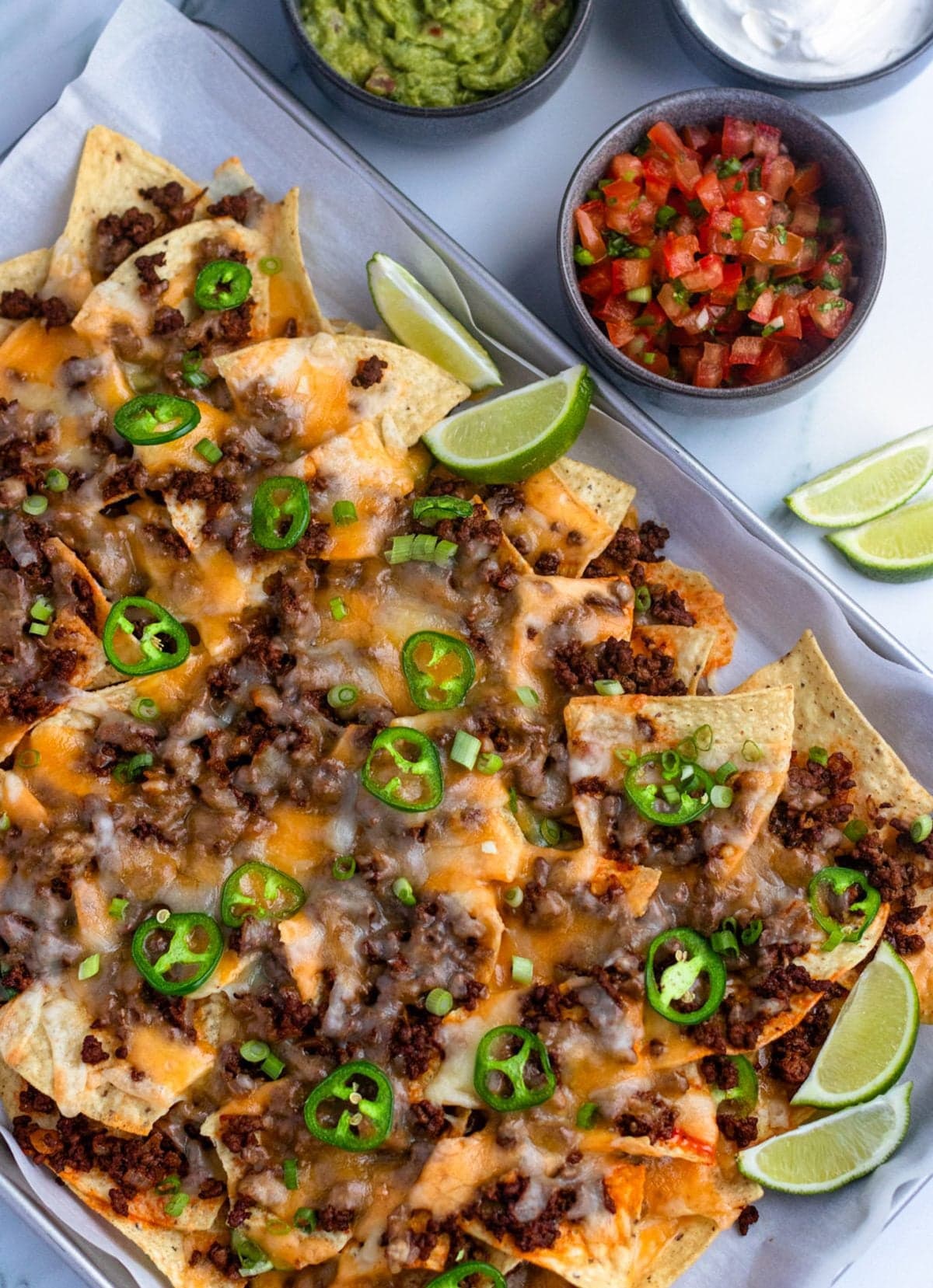 Loaded Sheet Pan Beef Nachos - Image
