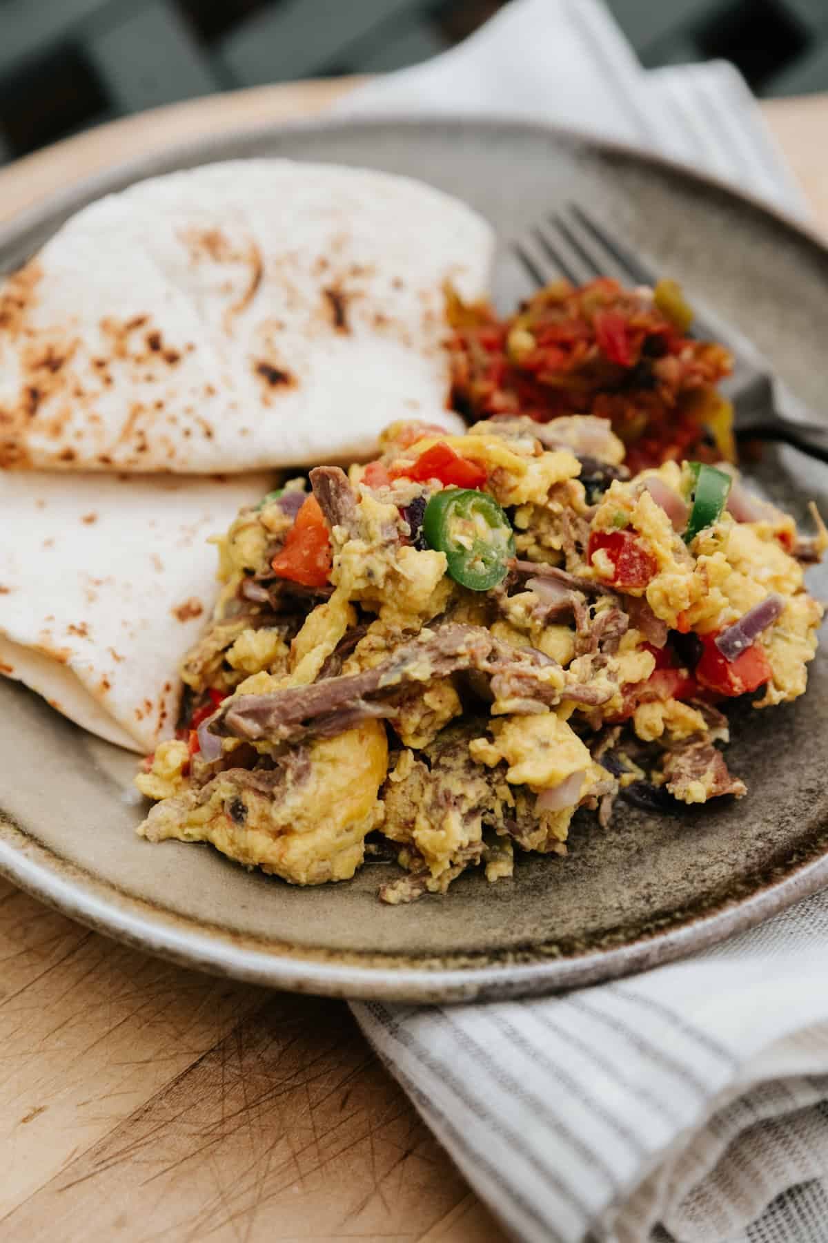 Machaca con Huevo Breakfast Tacos - Image