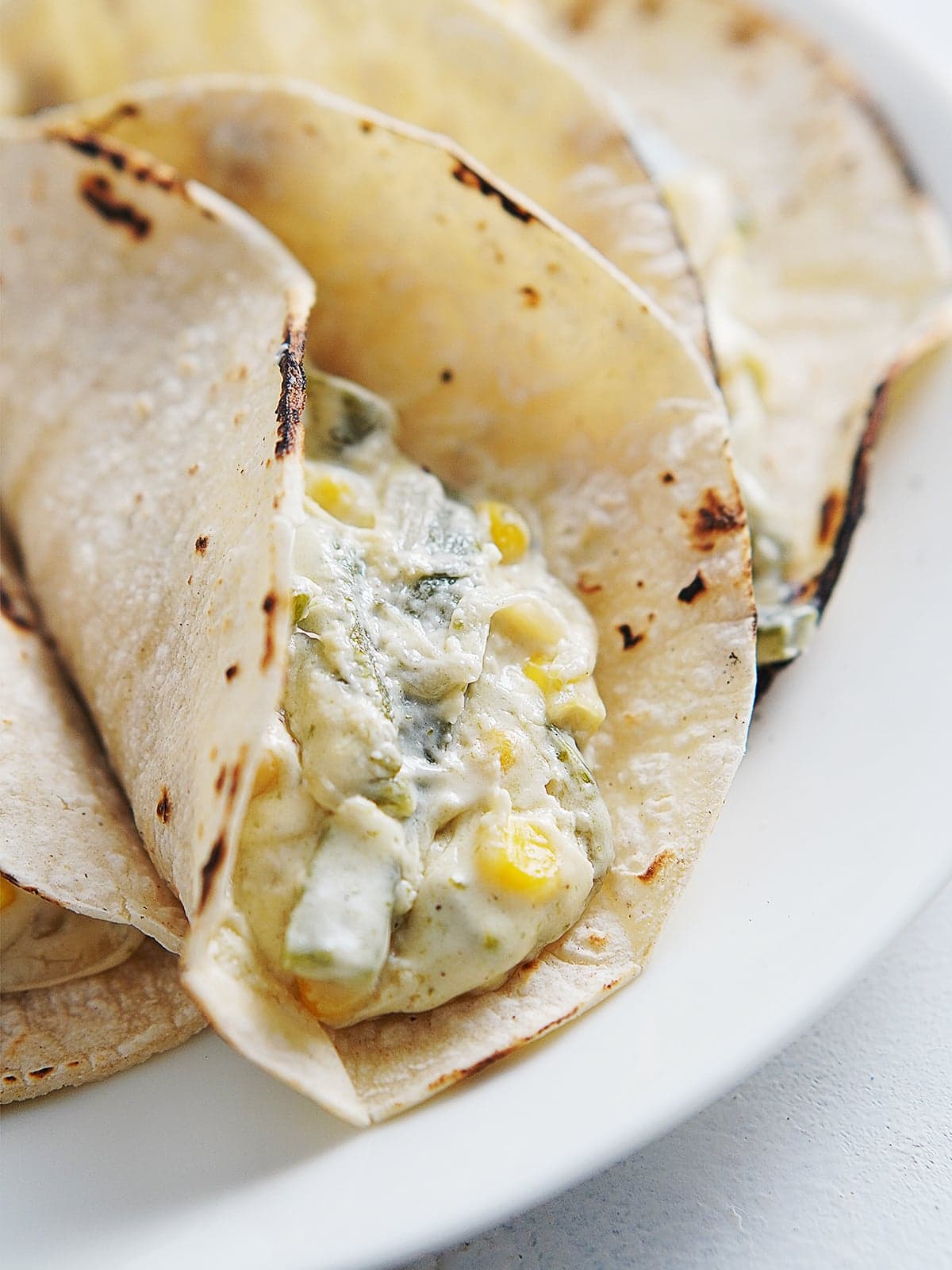 Rajas con Crema Tacos (Creamy Roasted Poblano Tacos) - Image