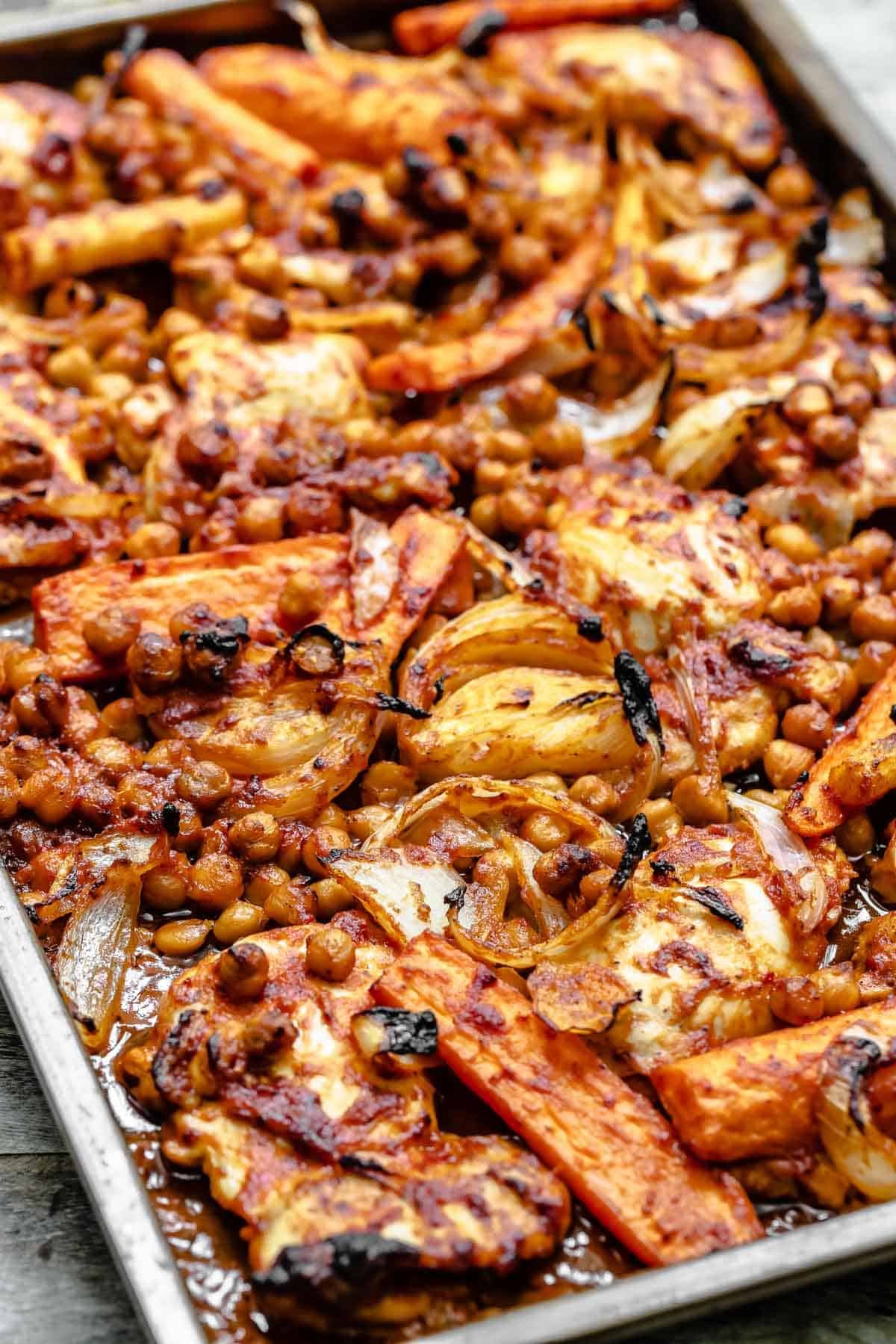 Sheet-Pan Smoked Paprika Chicken with Chickpeas and Carrots - Image