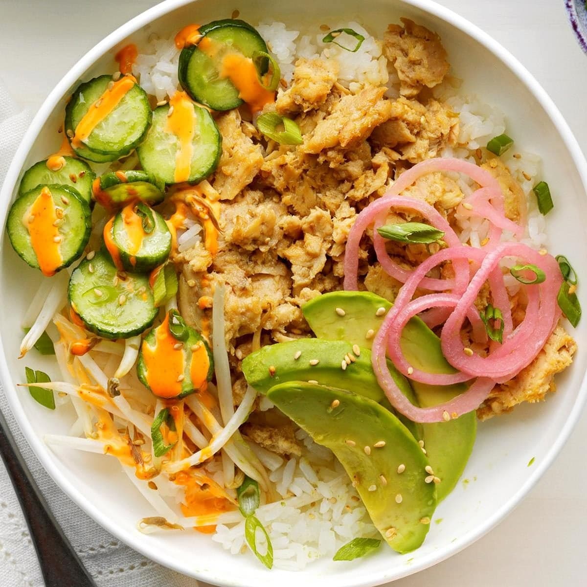 Salmon Poke Bowls with Quick Pickled Onions - Image