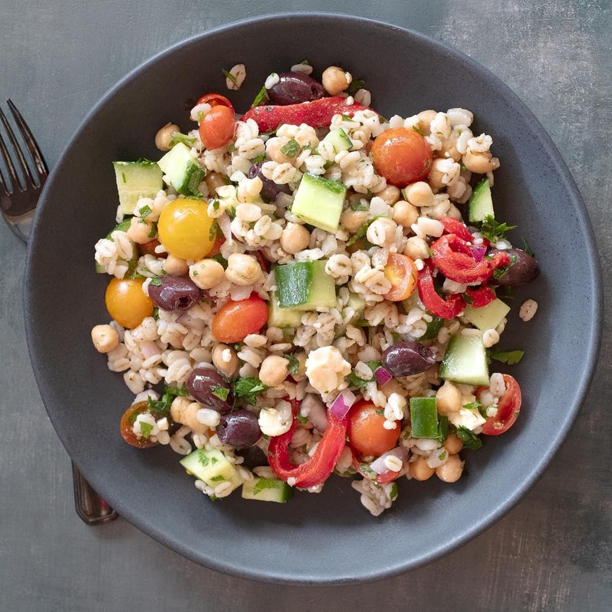 Mediterranean Barley Salad with Feta and Chickpeas - Image