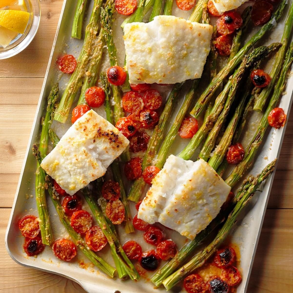Cod and Asparagus Sheet Pan Bake