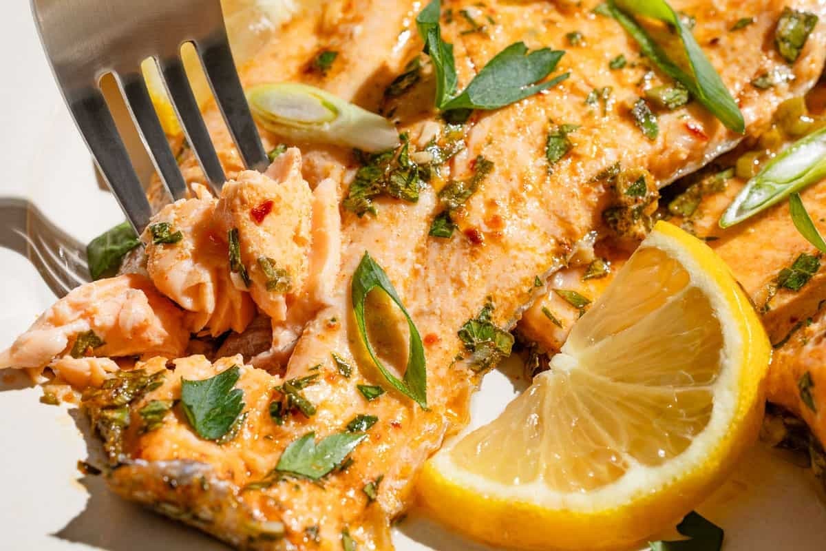 Mediterranean Baked Trout with Lemon and Herbs - Image