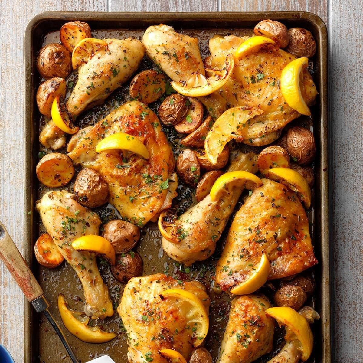 Lemon Herb Sheet-Pan Chicken with Baby Potatoes - Image