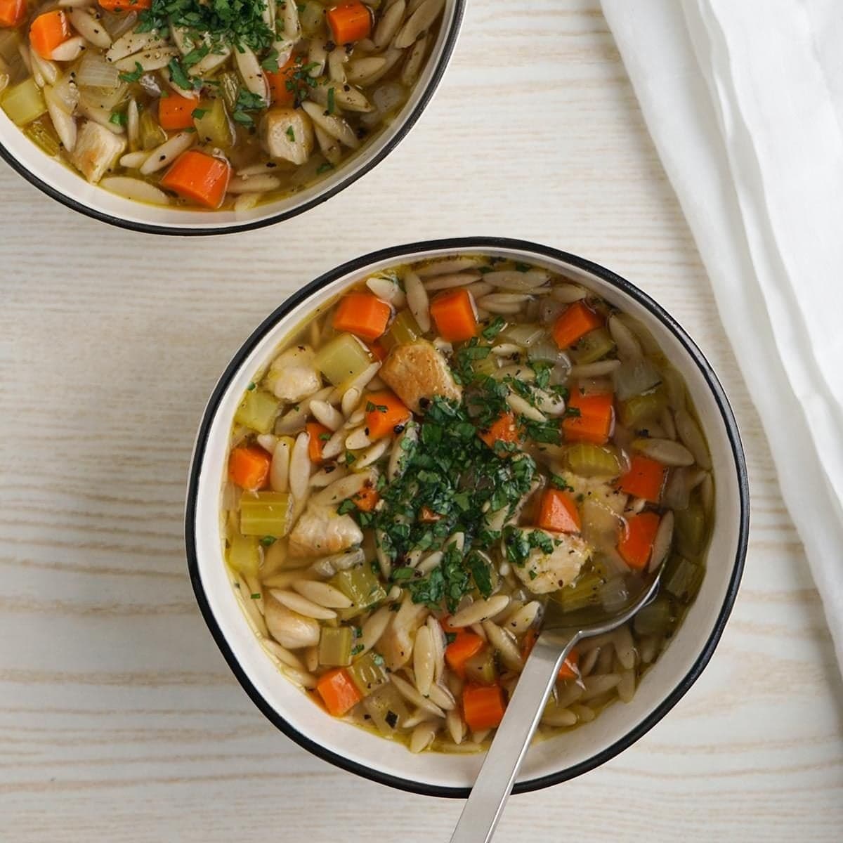 Mediterranean Chicken Orzo Soup - Image