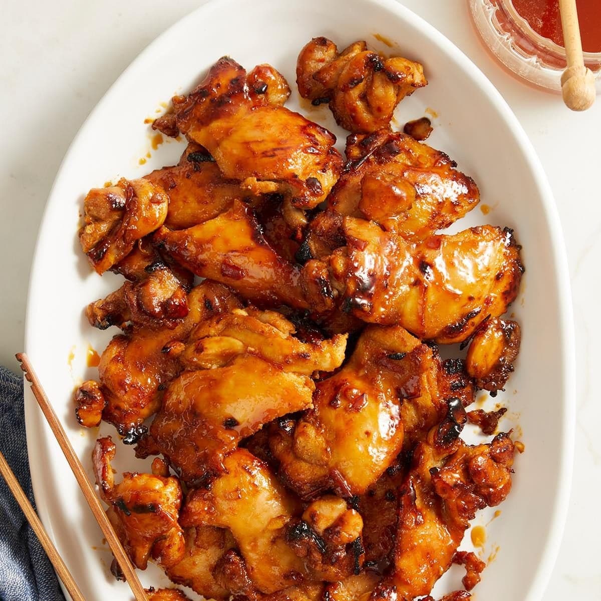 Harissa Honey Grilled Chicken Thighs - Image