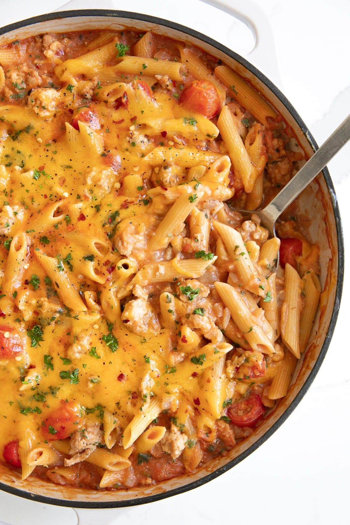 Cheesy Ground Turkey Pasta - Image