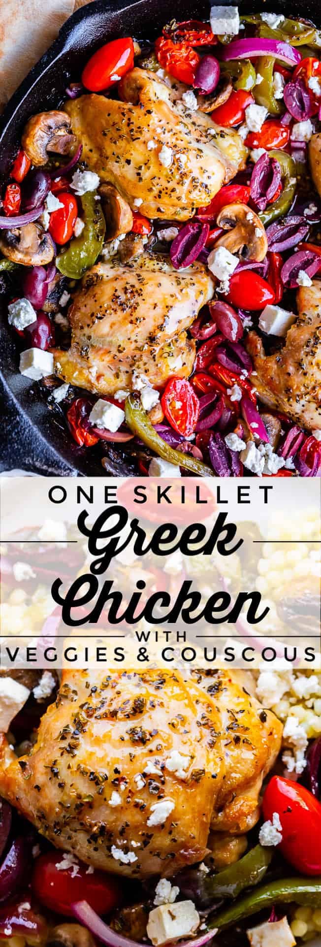 Greek Chicken Skillet with Feta and Vegetables - Image