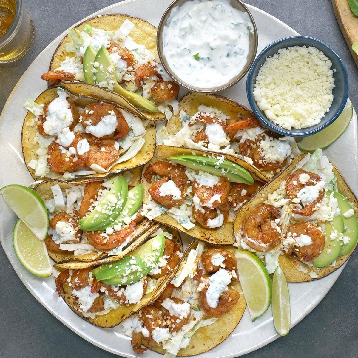 Shrimp Tacos with Creamy Cabbage Slaw - Image