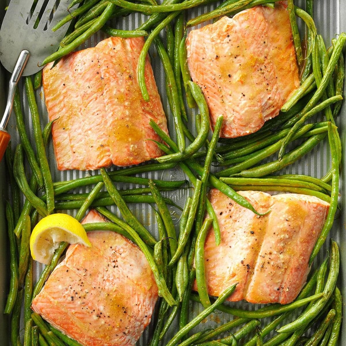 Sweet & Tangy Salmon with Green Beans - Image