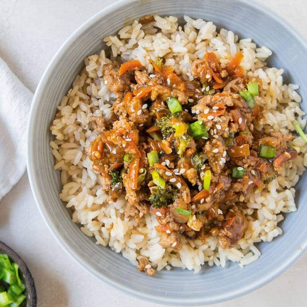 Teriyaki Turkey Rice Bowls - Image