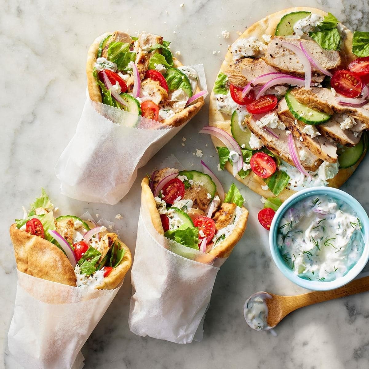 Greek Grilled Chicken Pitas - Image