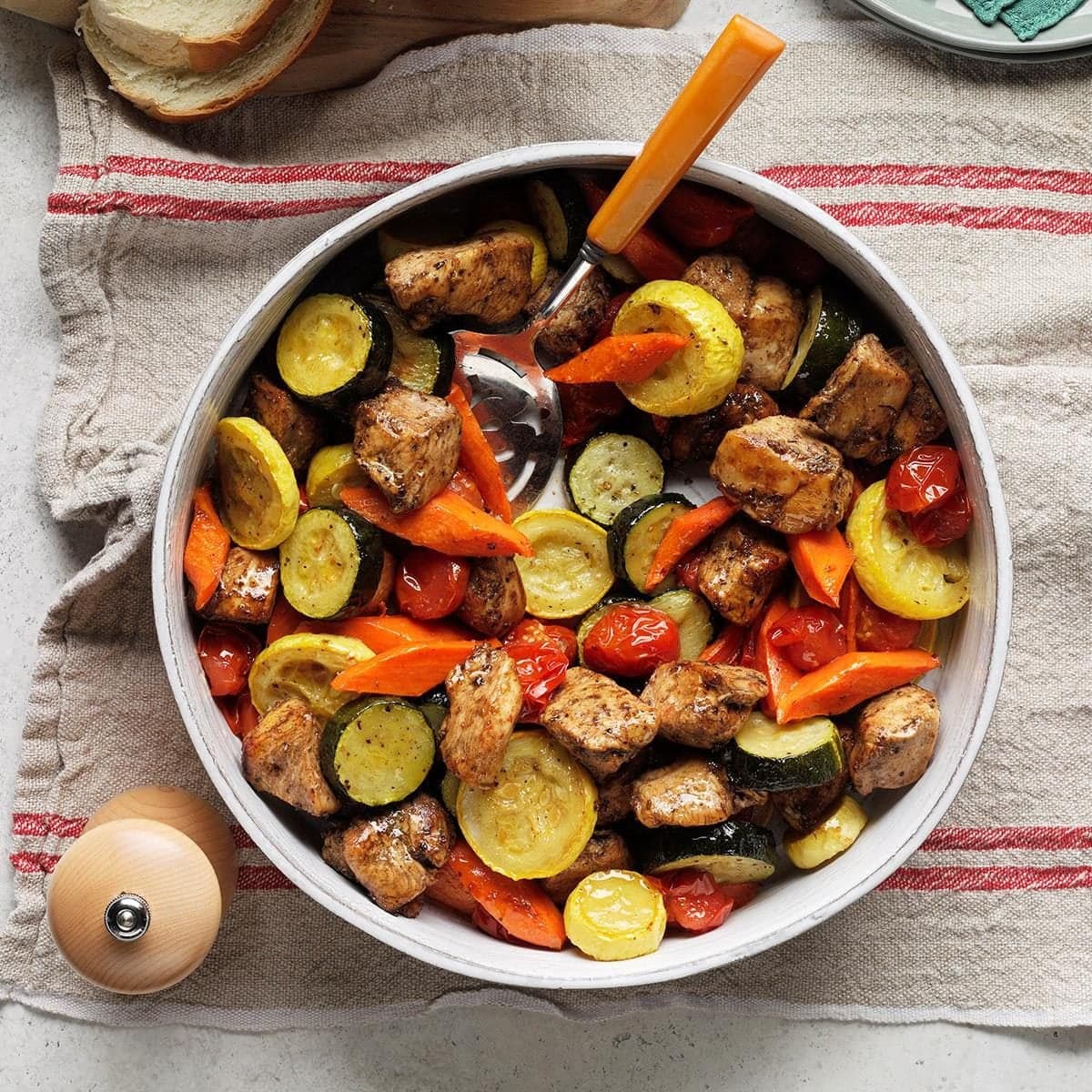 Balsamic Chicken and Summer Vegetable Sheet-Pan Bake - Image