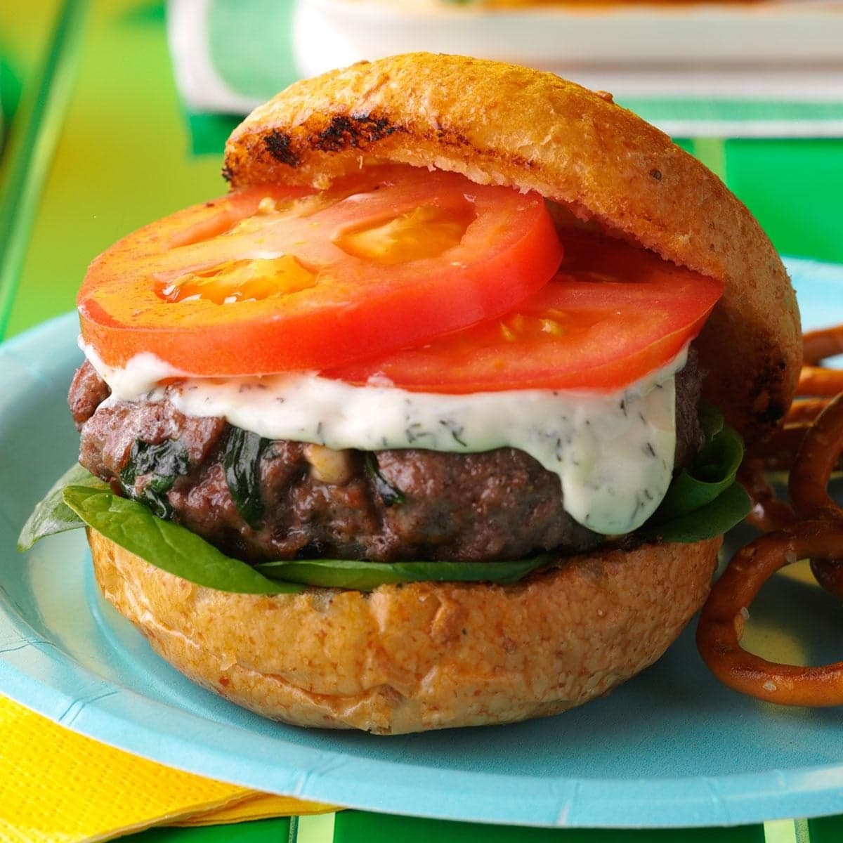 Spinach and Feta Beef Burgers - Image