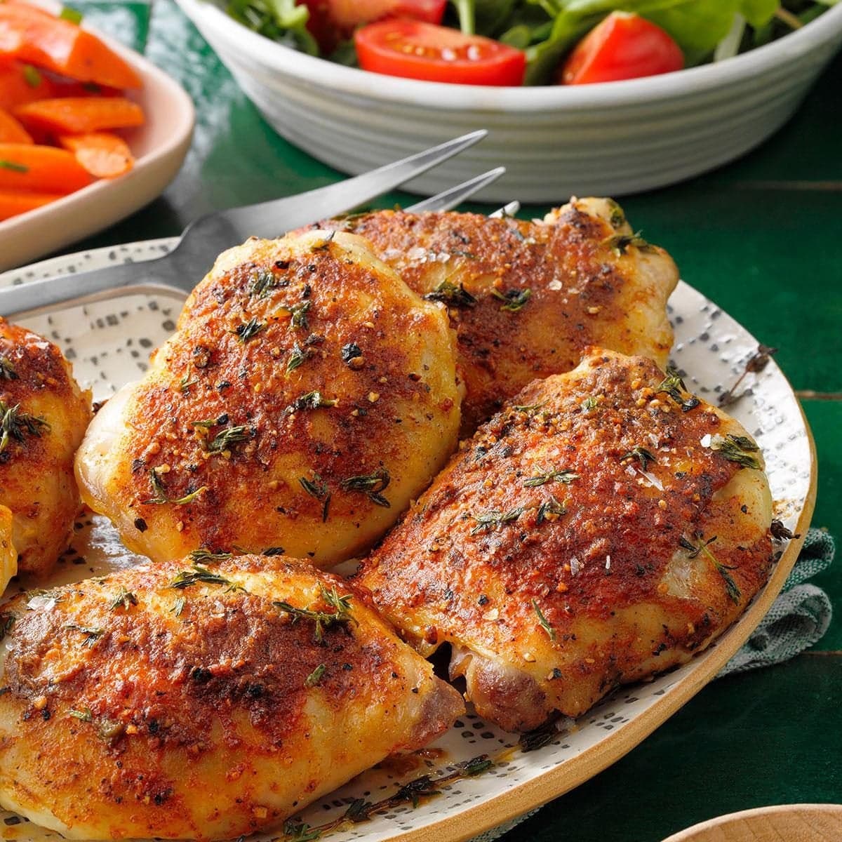 Crispy Garlic Herb Chicken Thighs - Image