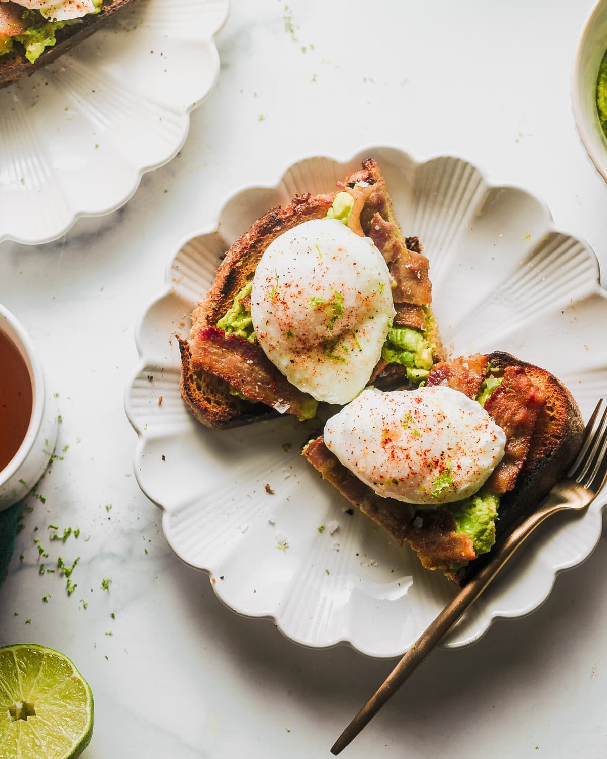 Bacon Avocado Toast with Poached Eggs - Image