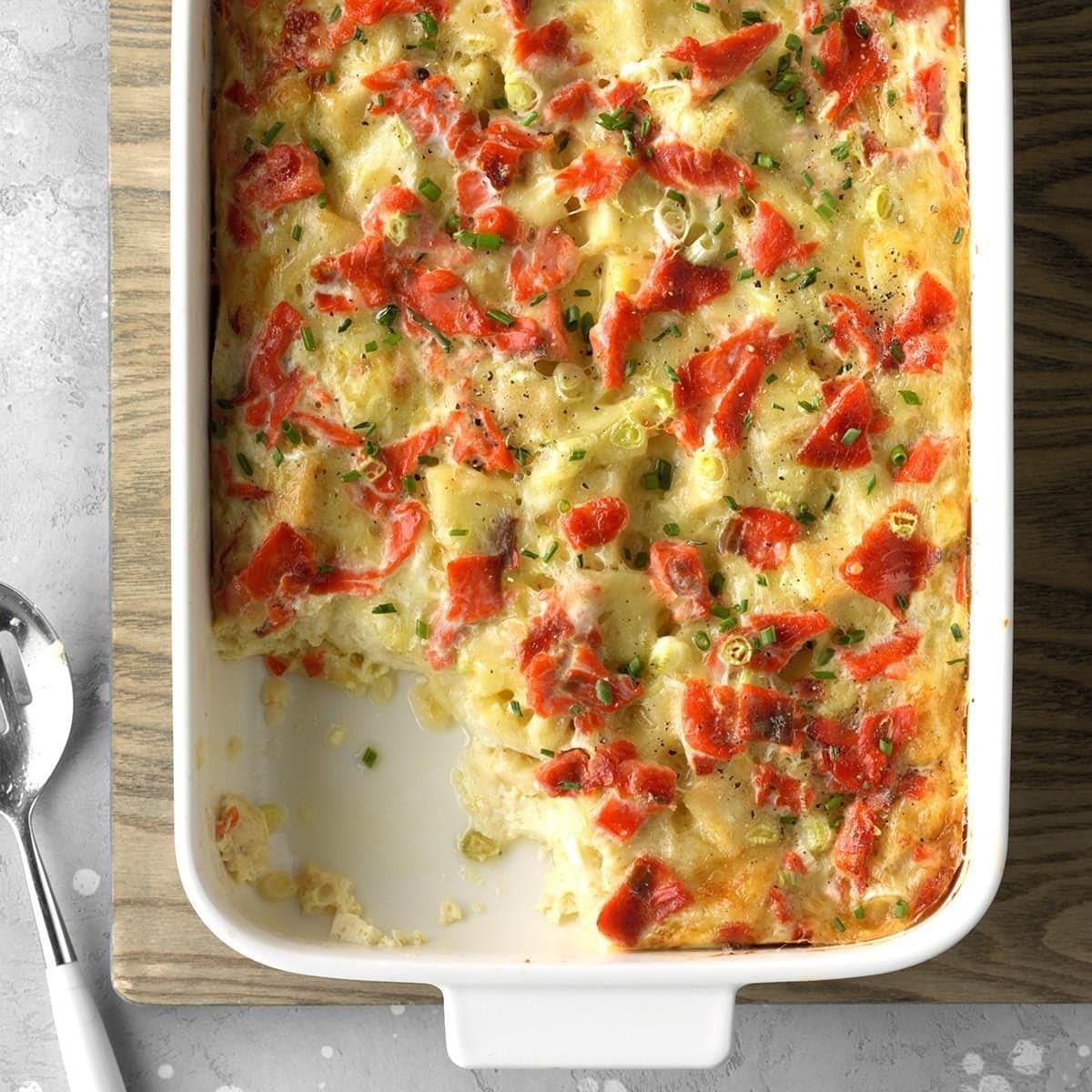 Overnight Smoked Salmon and Gruyere Strata - Image