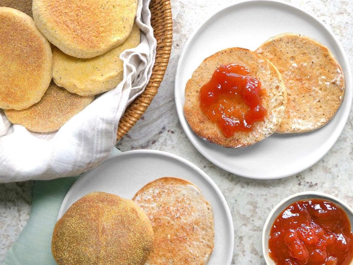 Skillet English Muffins with the Nooks-and-Crannies Crumb - Image