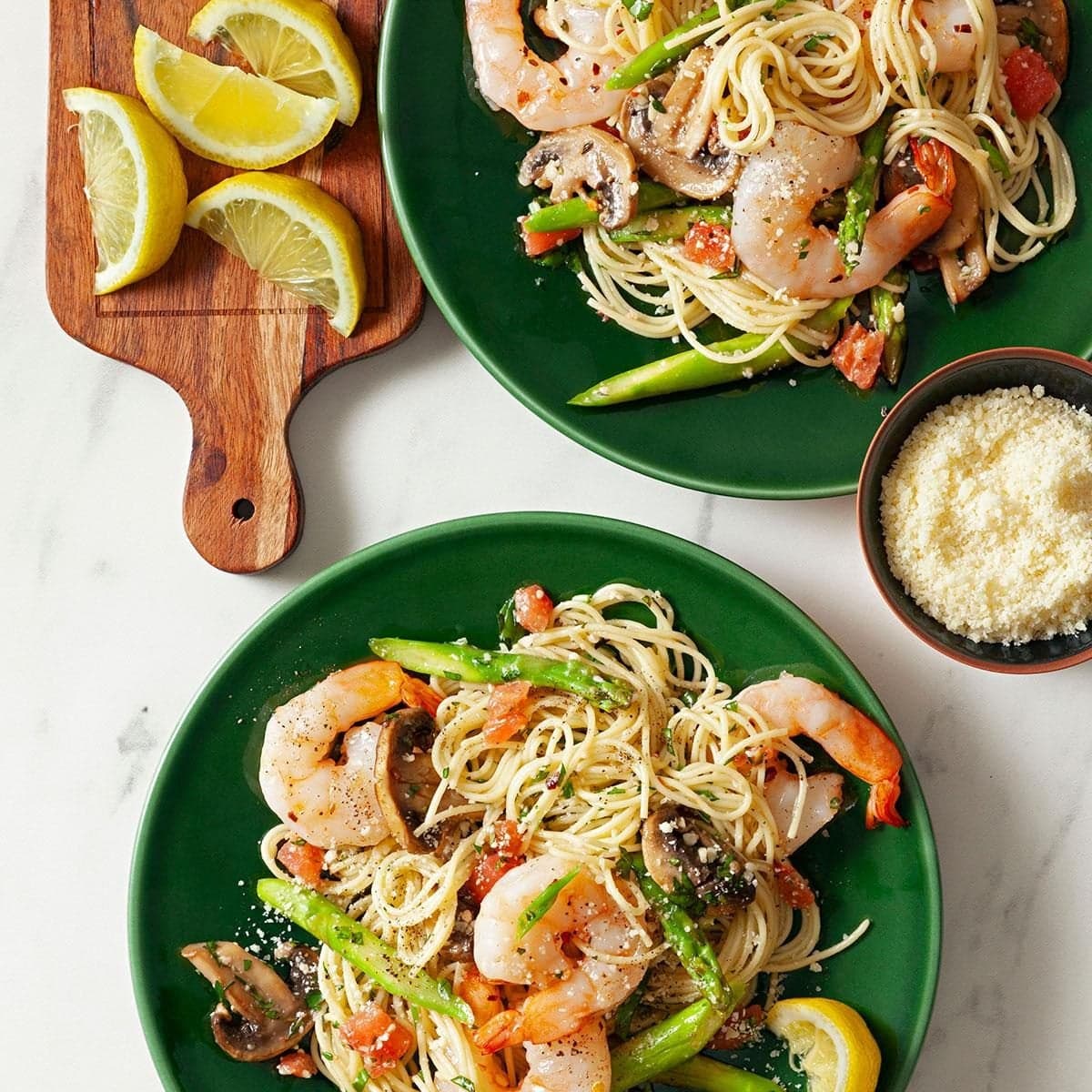 Shrimp and Asparagus Angel Hair - Image