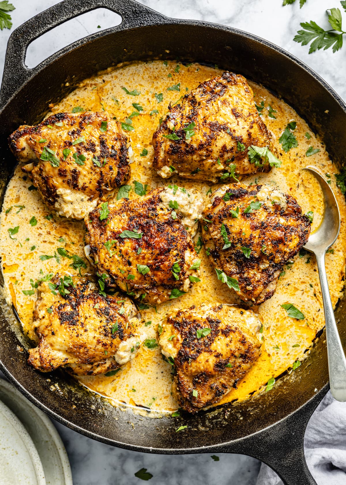 Creamy Garlic Chicken Thighs - Image
