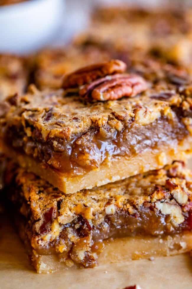Gooey Pecan Pie Bars with Toffee - Image