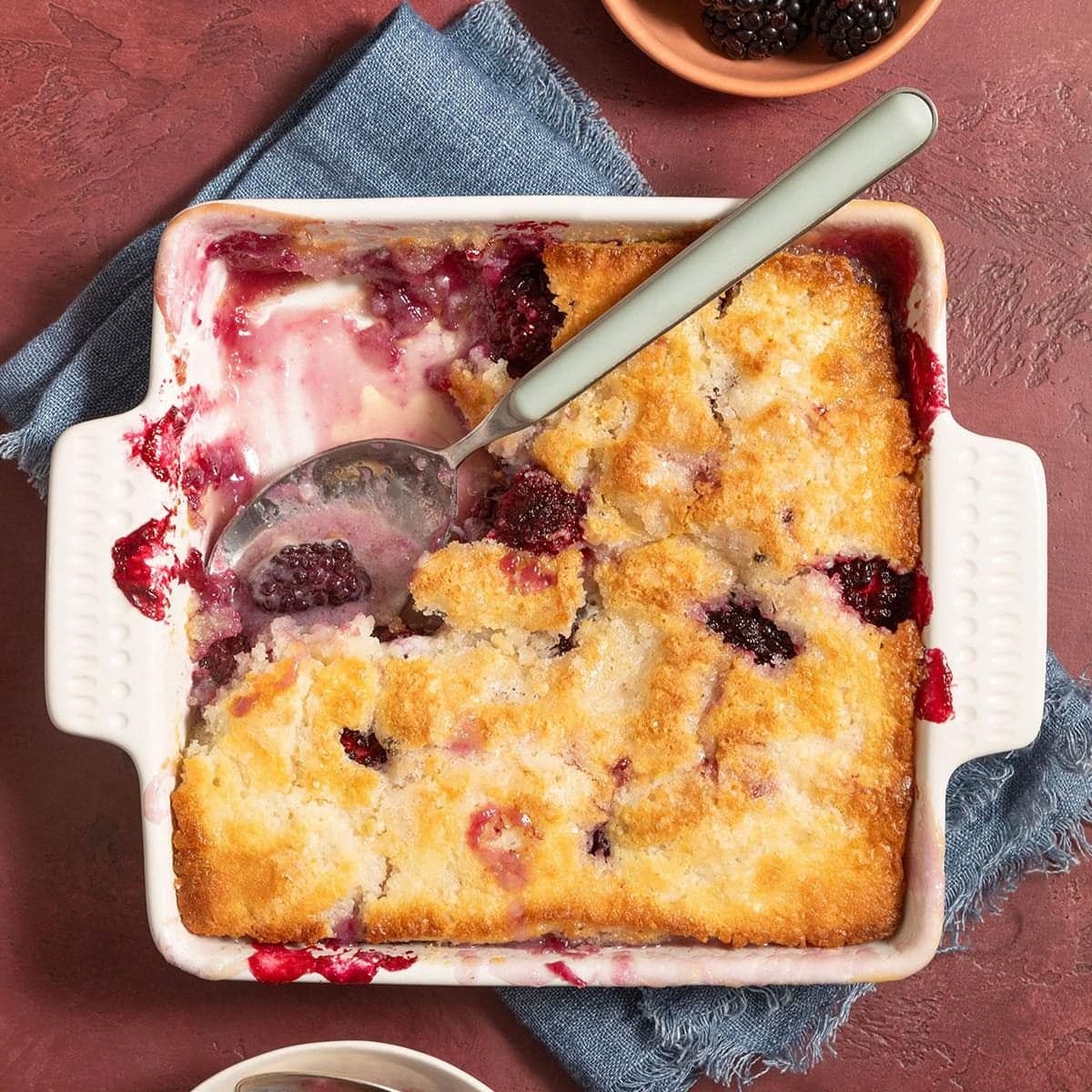 Old-Fashioned Blackberry Cobbler with Biscuit Topping - Image