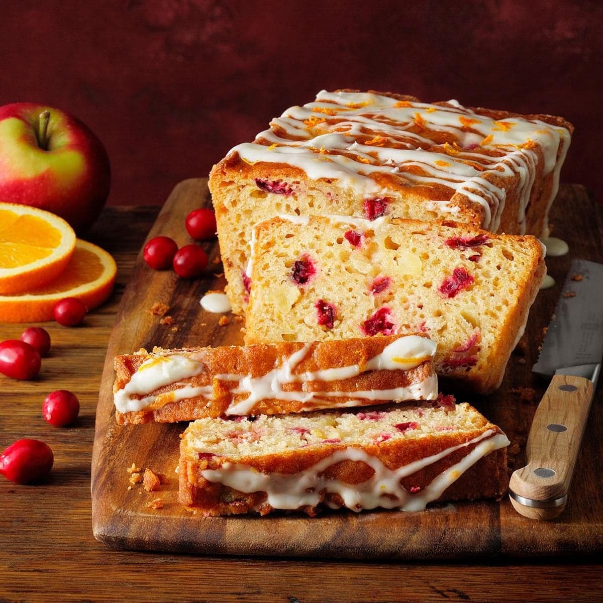 Cranberry Orange Bread with Orange Glaze - Image