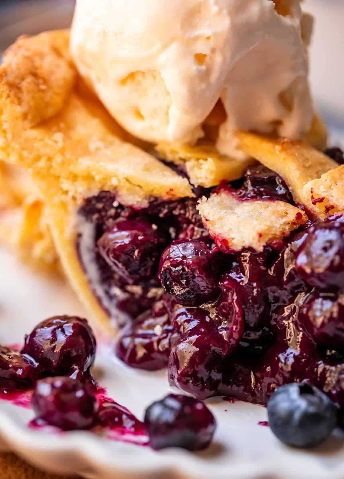 Summer Blueberry Pie with a Cornmeal Crust - Image