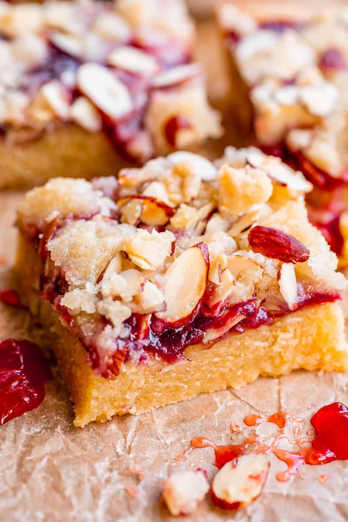 Raspberry Almond Shortbread Bars - Image