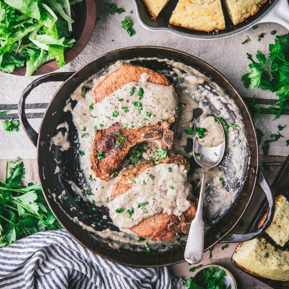 Country Fried Pork Chops with Milk Gravy - Image