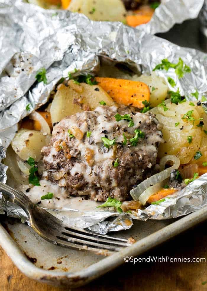 Hamburger Hobo Foil Packets - Image