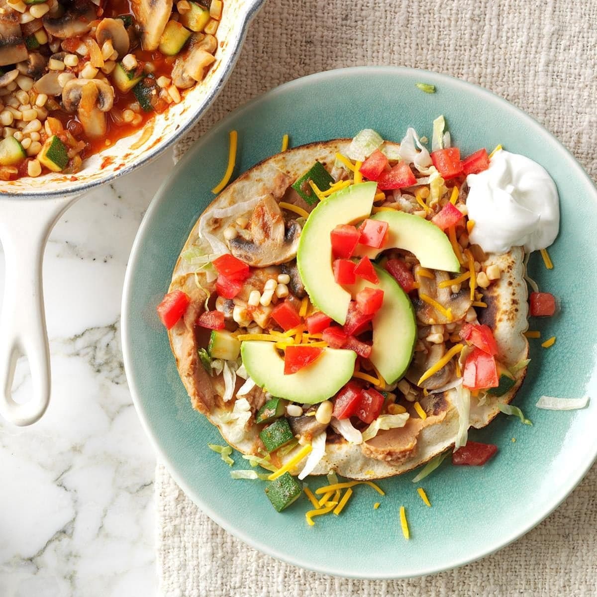 Loaded Refried Bean Tostadas - Image