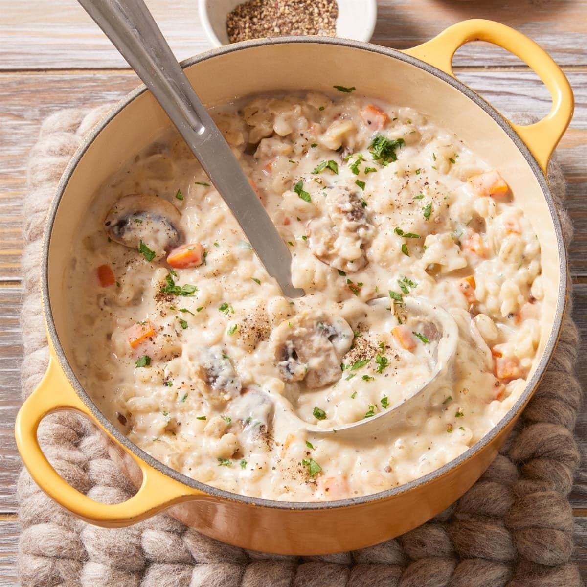 Creamy Mushroom and Barley Soup - Image