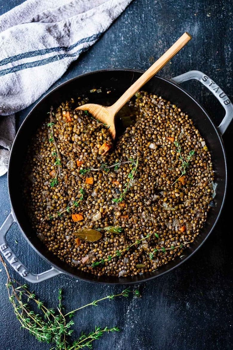 Sherry-Braised French Lentils with Thyme - Image