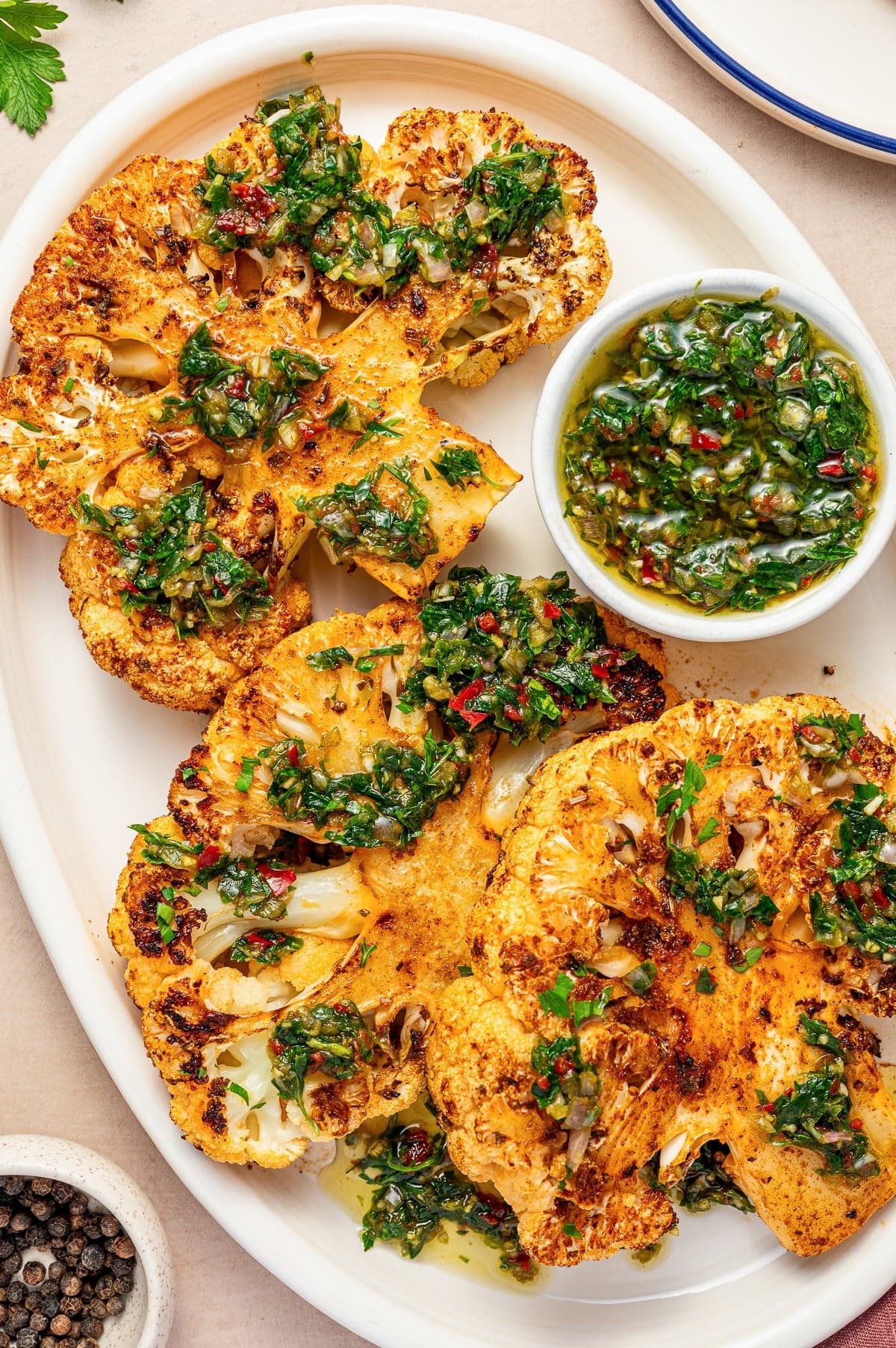Roasted Cauliflower Steaks with Chimichurri - Image